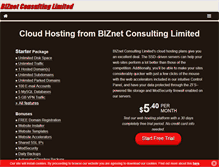 Tablet Screenshot of biznethostingsolutions.com